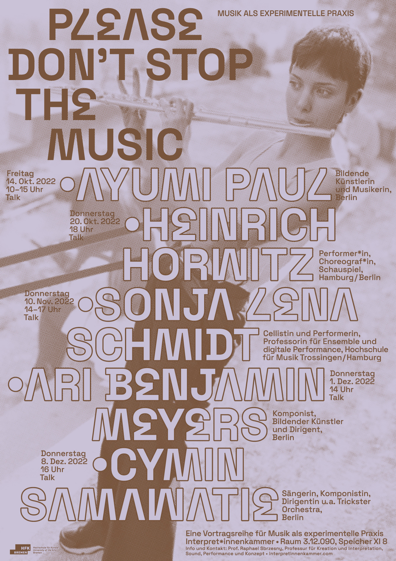 Plakat PLEASE DONT STOP THE MUSIC, Gestaltung: Christine Claussen + Ruben Lyon
